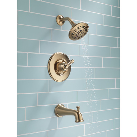 Delta Faucet, Tub & Shower Tub / Shower Faucet, Champagne Bronze, Wall T14494-CZ