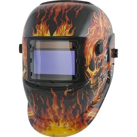 TITAN Solar Powered Auto Darkening Welding Helmet W/ Flame Design TIT41266