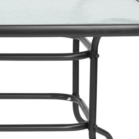 Flash Furniture Rectangle Table, Rctnglr, Tmprd Glss Metal, 31.5"x55", 31.5 W, 55 L, 27.5 H, Glass, Plastic, Steel Top TLH-089-GG