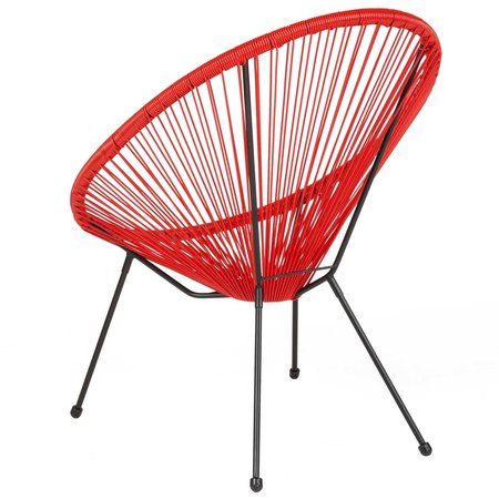 Flash Furniture Contemporary Chair, 11-1/2" Height, Red TLH-094-RED-GG