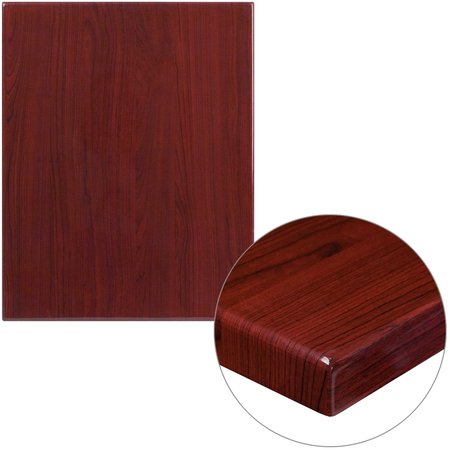 Flash Furniture Rectangle Mahogany Resin Table Top, 24" x 30", 24" X 30" X 2", Red TP-MAH-2430-GG