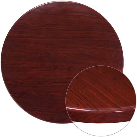 Flash Furniture Round High-Gloss Mahogany Resin Table To TP-MAH-36RD-GG