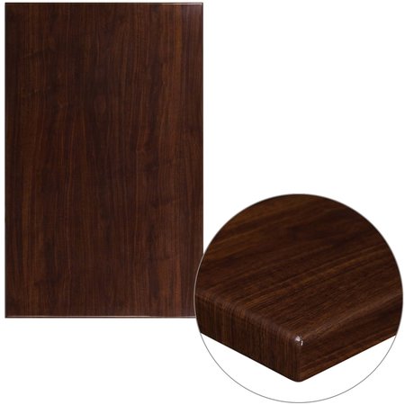 Flash Furniture Walnut Resin Table Top, 30" x 48", Resin Top, Walnut TP-WAL-3048-GG