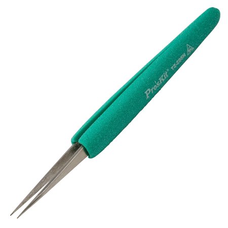 PROSKIT Tweezer, ESD, Safe, Soft, Grip, Fine Tip TZ-205N