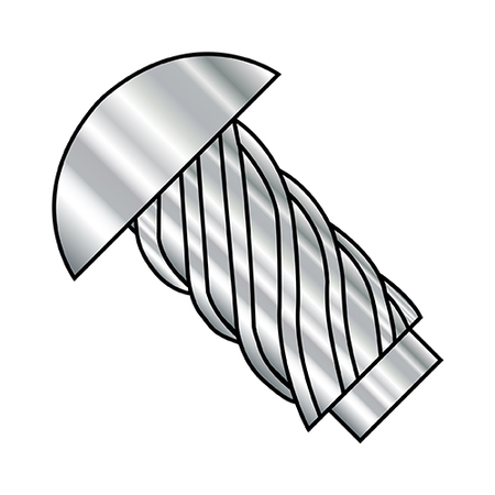 Zoro Select Thumb Screw, #10 Thread Size, Round, Plain Stainless Steel, 3/8 in Lg, 10000 PK 1006U188
