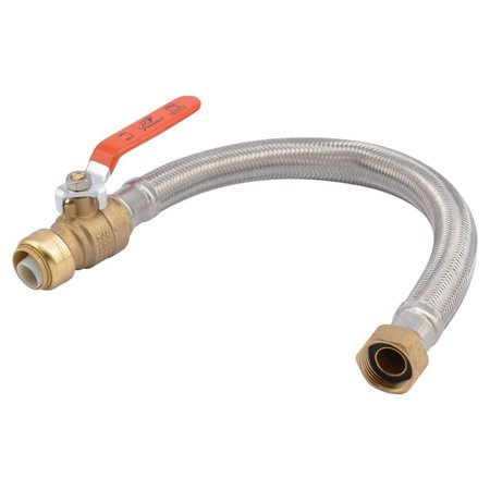 Sharkbite Water Heater Flex Hose, 3/4 in., FNPT U3088FLEX18BVLF