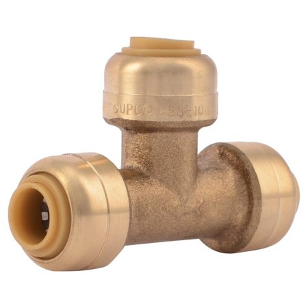 Sharkbite Push-to-Connect Tee, 1/4 in Tube Size, Brass, Brass U358LF