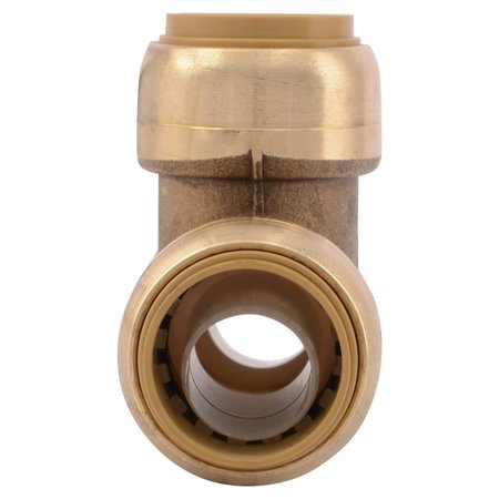 Sharkbite Push-to-Connect Tee, 3/4 in Tube Size, Brass, Brass U370LF