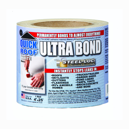 COFAIR Quick Roof Ultra Bond, White, 4"X25'' UBW425