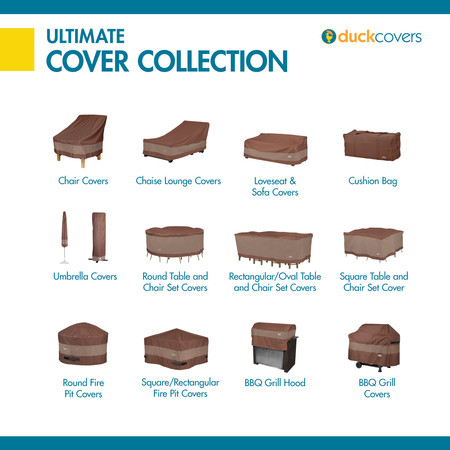 Duck Covers Ultimate Mocha Patio Double-Wide Chaise Cover, 82"L x 57"W x 32"H UCE825732