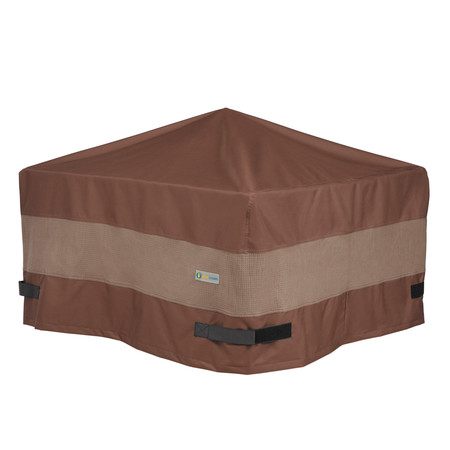 DUCK COVERS Ultimate Mocha Patio Square Fire Pit Cover, 32"L x 32"W x 24"H UFPS3232