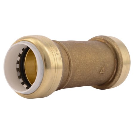 Sharkbite Push-to-Connect Slip Coupling, 1 in Tube Size, Brass, Brass UIP3020