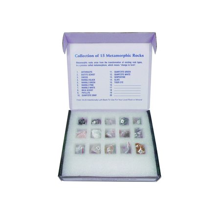 UNITED SCIENTIFIC Metamorphic Rock Set, 15 Specimens UNMETRC01