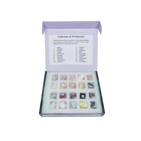 UNITED SCIENTIFIC Mineral Set, 20 Specimens UNMINSET20