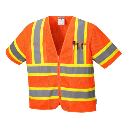 PORTWEST Augusta Sleeved Hi-Vis Vest, XL US383