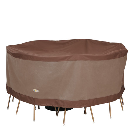 DUCK COVERS Ultimate Brown Patio Table Set Cover, 72" Dia x 29"H UTR7229
