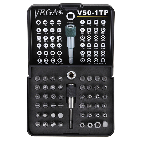 Vega Screwdriver Bit Set, 50Pc Driver Bit Set V50-1P