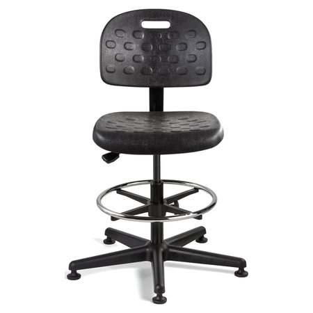 BEVCO Task Chairs, Polyurethane, 21-1/2" to 31" Height, No Arm, Black V7507MG