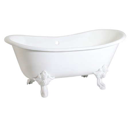 KINGSTON BRASS VCTNDS6731NLW Clawfoot Tub, 67.31" L, 28.94" W, White, Cast iron VCTNDS6731NLW
