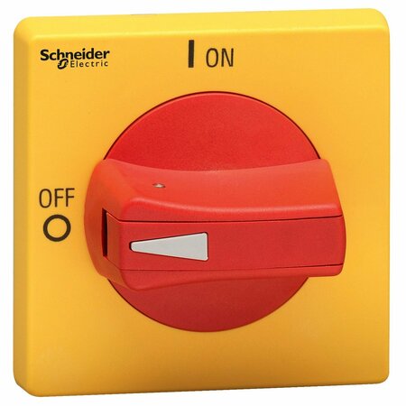 Schneider Electric Disconnect switch, TeSys VLS, protruding rotary handle, hole mounting, 65x65mm, red handle, 5mm shaft, defeatable VLSH2H5RD