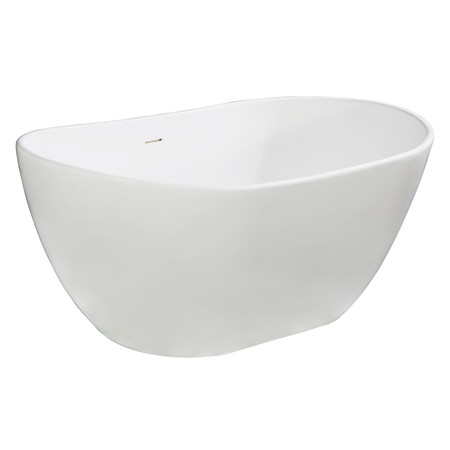 KINGSTON BRASS VRTRS573224 57" Solid Surface White Ston, 56.31" L, 32.31" W, Matte White, Solid Surface VRTRS573224