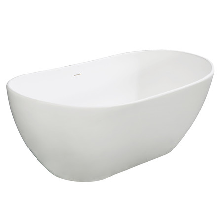 KINGSTON BRASS VRTRS653224 65" Solid Surface White Ston, 64.56" L, 32.31" W, Matte White, Solid Surface VRTRS653224