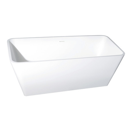 KINGSTON BRASS VRTSQ592722 59" Solid Surface White Ston, 59.06" L, 26.75" W, Matte White, Solid Surface VRTSQ592722