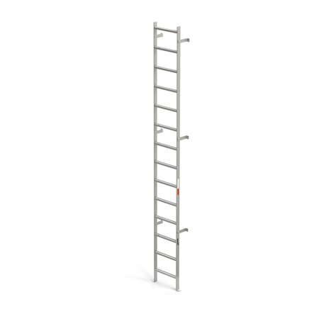 Ega Products 168" Vertical Wall Mount Ladder - SS, Stainless Steel, 14 Steps MVSS14