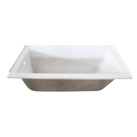 KINGSTON BRASS VTPN603220L 60" Acrylic Drop In Tub with, 60" L, 32" W, White, Acrylic VTPN603220L