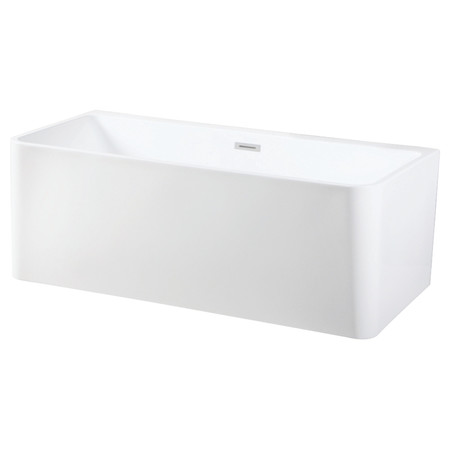 KINGSTON BRASS VTSQ673023 67" Freestanding Square Acryl, 66.75" L, 29.31" W, White, Acrylic/Brass VTSQ673023