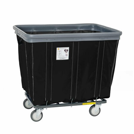 R&B WIRE PRODUCTS Vinyl Basket Truck with Air Cushion Bumper and Steel Base, 18 Bushel, Black 418SOBC/BLK