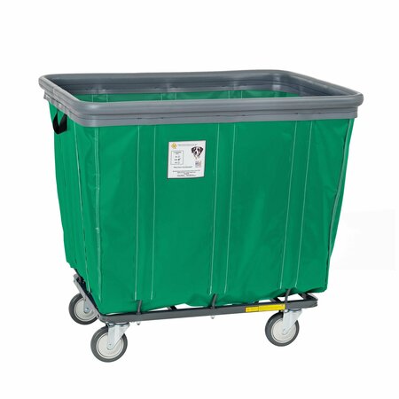 R&B WIRE PRODUCTS Vinyl Basket Truck with Air Cushion Bumper and Steel Base, 14 Bushel, Forest Green 414SOBC/FG