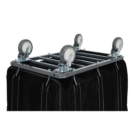 R&B Wire Products Vinyl Basket Truck with Air Cushion Bumper and Steel Base, 6 Bushel, Black 406SOBC/BLK