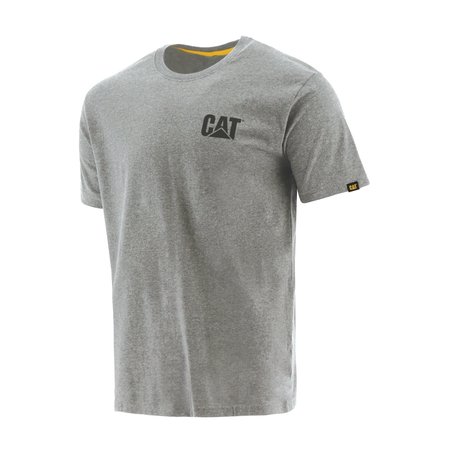 CAT WORKWEAR Trademark Short Sleeve Tee, Heather Grey W05324-001