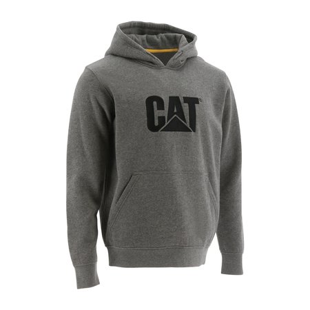 CAT WORKWEAR Trademark Hooded Sweatshirt, Dark Heathe W10646-004