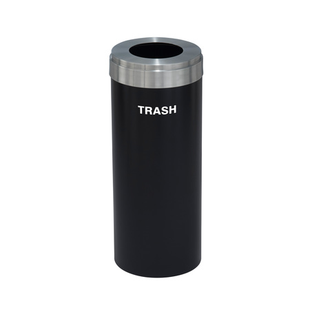 GLARO 12 gal Trash Can, Satin Black/Satin Aluminum W-1232BK-SA-W5