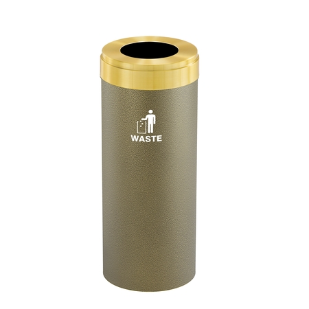 GLARO 12 gal Trash Can, Bronze Vein/Satin Brass W-1232BV-BE-W2