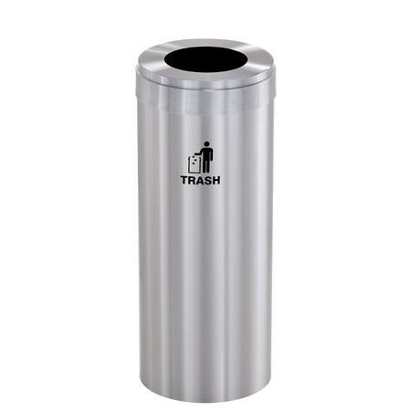 GLARO 15 gal Trash Can, Satin Aluminum W-1242SA-SA-W3