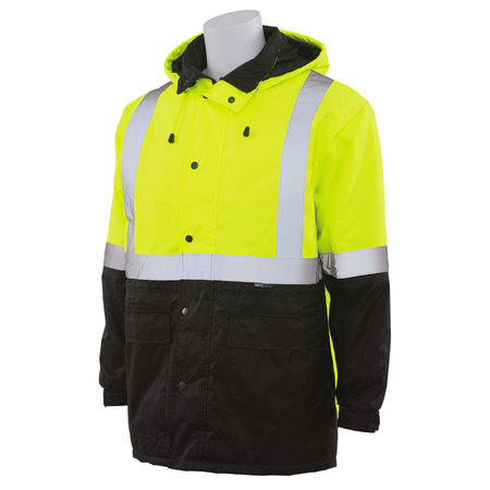 Erb Safety Parka, Waterproof, Detachable Hood, Lime, XL 62016