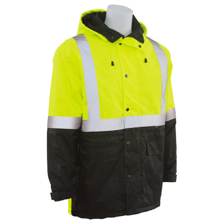 Erb Safety Parka, Waterproof, DetachableHood, Lime, 3XL 62018