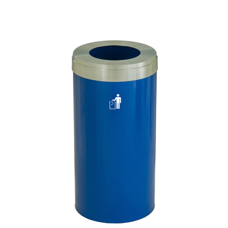 GLARO 23 gal Trash Can, Blue/Satin Aluminum W-1542BL-SA-W1