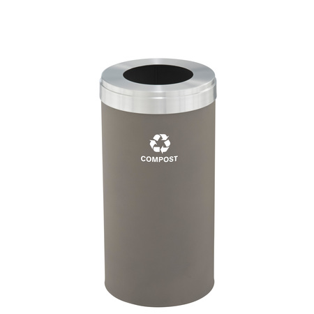 GLARO 23 gal Trash Can, Nickel/Satin Aluminum W-1542NK-SA-W6RL