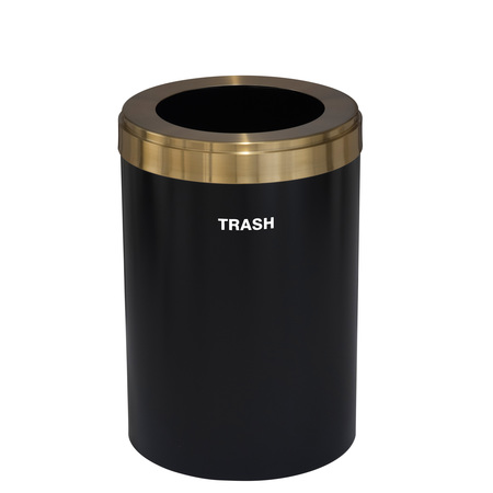 GLARO 16 gal Trash Can, Satin Black/Satin Brass W-2032BK-BE-W5