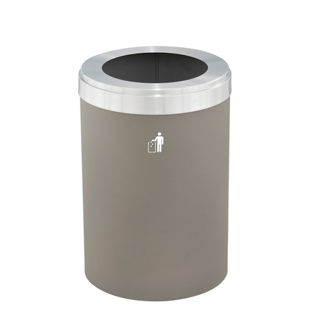 GLARO 33 gal Trash Can, Nickel/Satin Aluminum W-2032NK-SA-W1