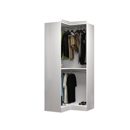 Bestar Corner Closet Storage Unit, Bark Gray