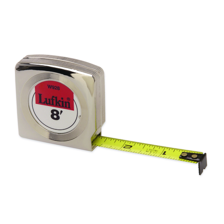 CRESCENT LUFKIN 1/2" x 10' Mezurall® Chrome Case Power Return Tape Measure W9210