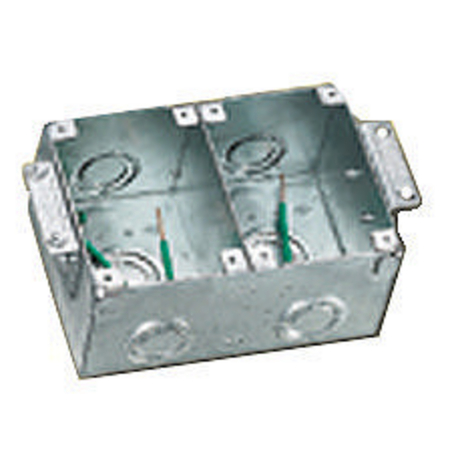Hubbell Wiring Device-Kellems Electrical Box, Floor Box, 2 Gang, Steel, Rectangular B2482