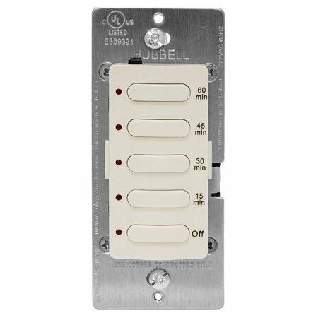 Hubbell Wiring Device-Kellems Timer, Electronic, 120/277V, Light Almond DT5060LA