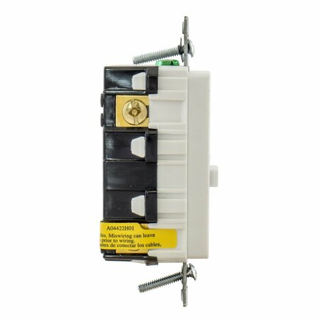 Hubbell GFCI Receptacle, 20A, 125VAC, White GFBFST20W