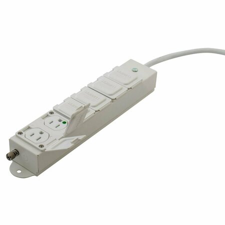 Hubbell Wiring Device-Kellems Outlet Strip, 15A HCOA, UL 2930, 6 Ft. HBL6MGRPT6